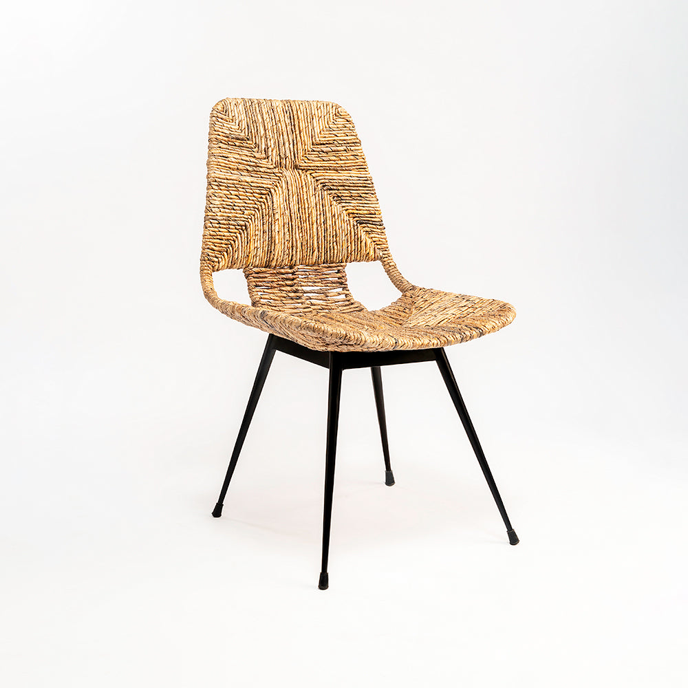 Koh Chair 21 - Abaca & Mild Steel / L:44 x B:55 x H:87 In cm - Indoor Furniture