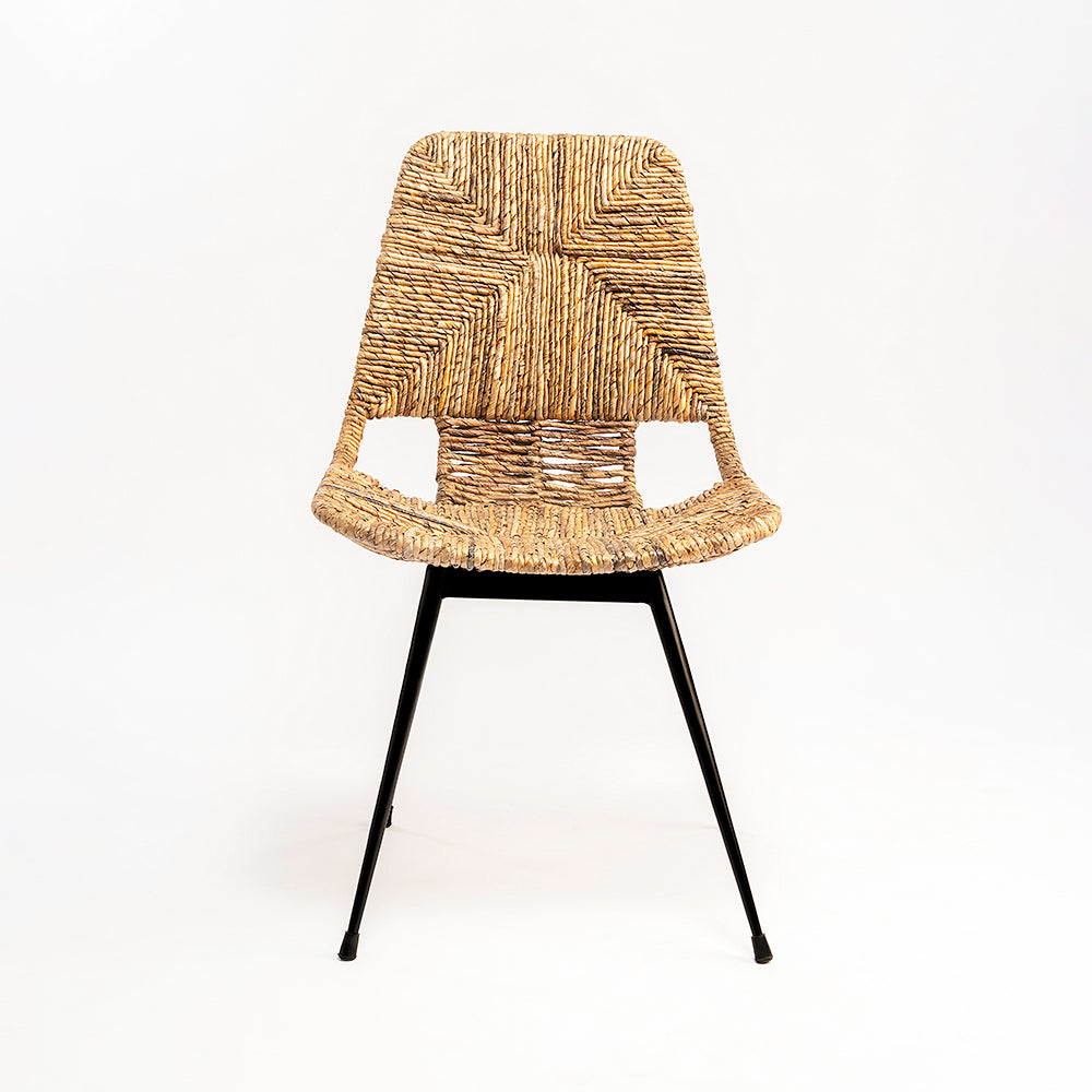 Koh Chair 21 - Abaca & Mild Steel / L:44 x B:55 x H:87 In cm - Indoor Furniture