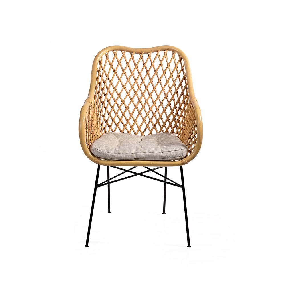 Koh Chair 39 - Cane & Mild Steel / L:60 x B:56 x H:95 In cm - Outdoor Furniture