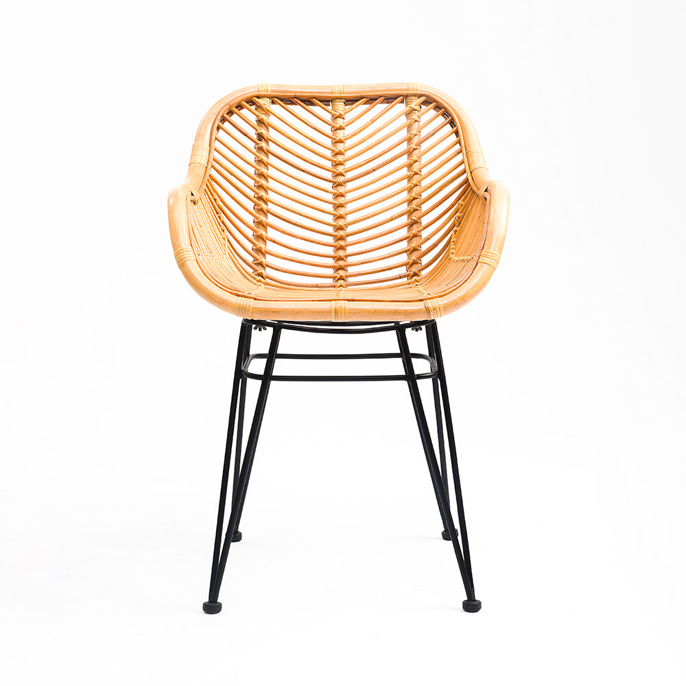 Koh Chair 7 - CM - L:- 53 x W:- 50 x H:- 79 / Mild Steel and Rattan - Indoor Furniture