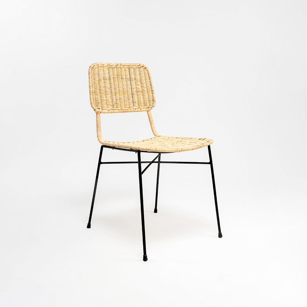 Koh Chair 9 - Cane & Mild Steel / L:46 x B:51 x H:80 In cm - Outdoor Furniture
