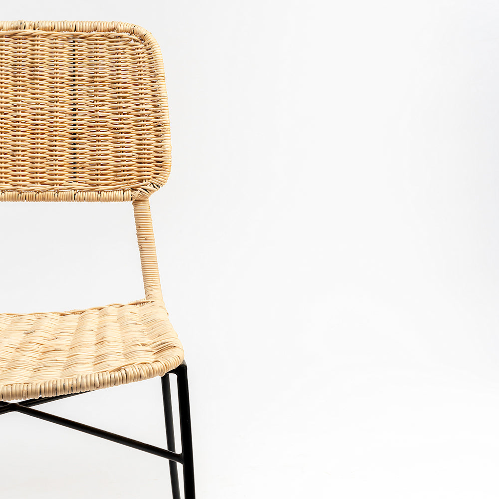 Koh Chair 9 - Cane & Mild Steel / L:46 x B:51 x H:80 In cm - Outdoor Furniture