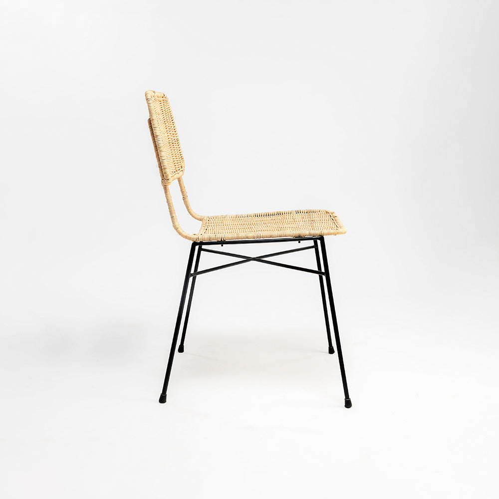 Koh Chair 9 - Cane & Mild Steel / L:46 x B:51 x H:80 In cm - Outdoor Furniture