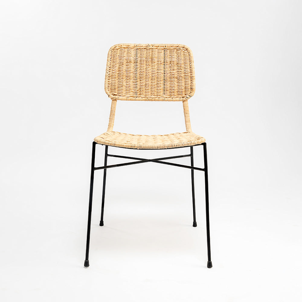 Koh Chair 9 - Cane & Mild Steel / L:46 x B:51 x H:80 In cm - Outdoor Furniture