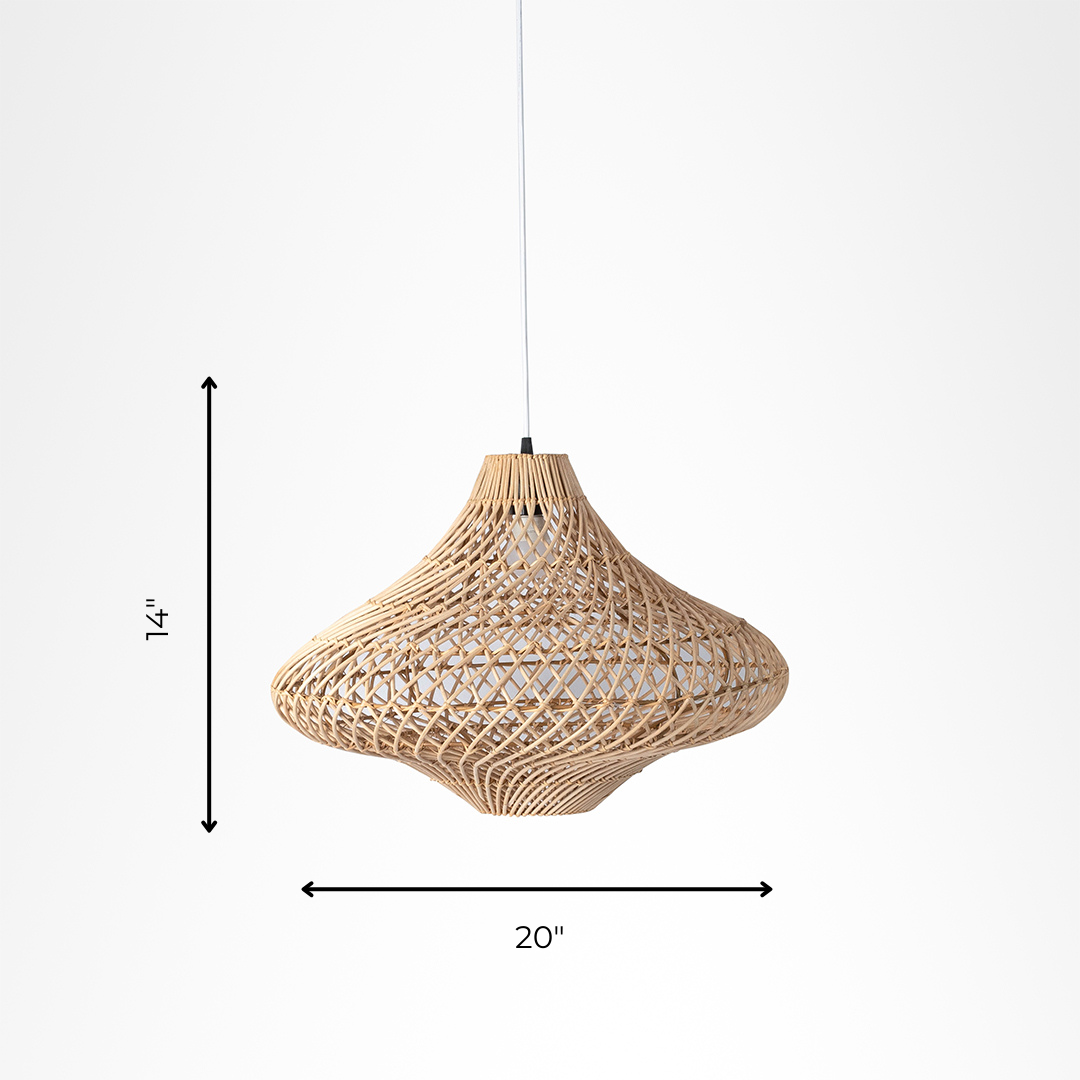 Koh Light 11 - Dia: 20’’ H: 14’’ / Natural / Cane - Lighting