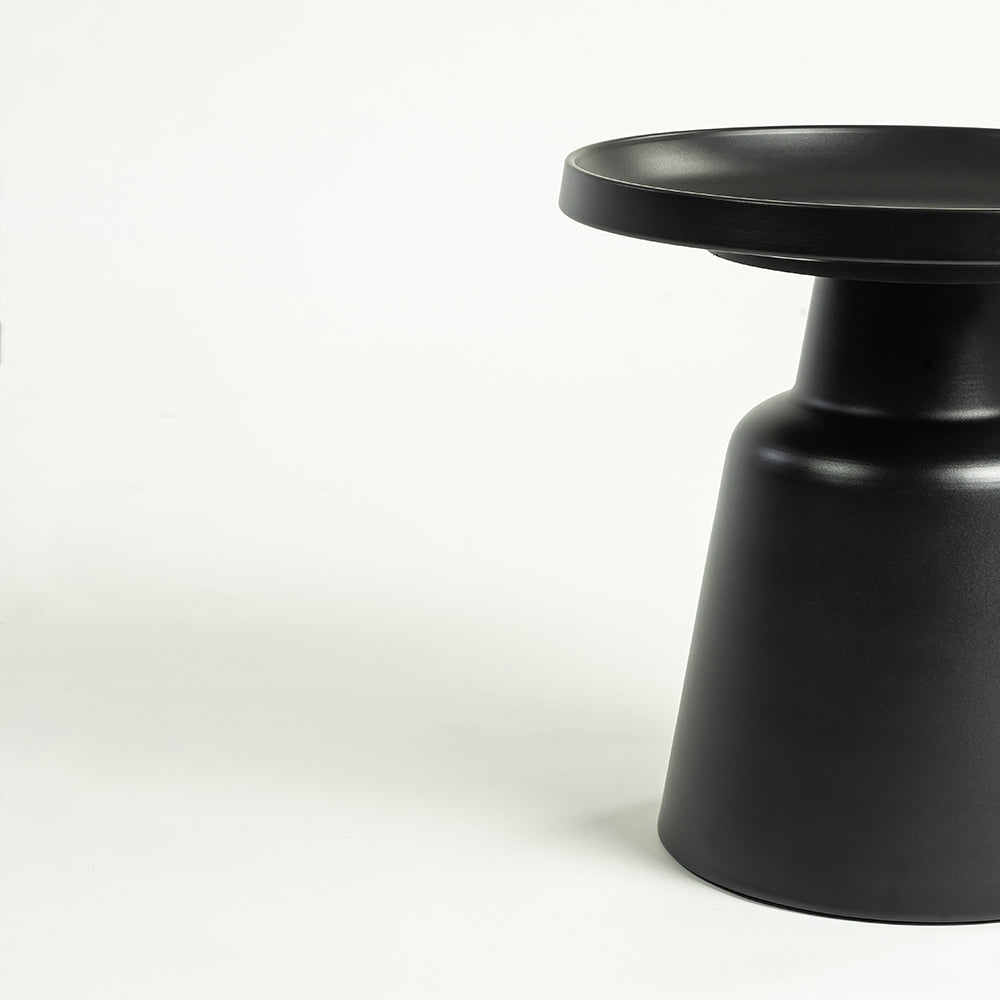 Kol Coffee Table Set of 2 - Large: 73 x 73 x 39 Medium: 49 x 49 in Cms / Black / Aluminium - Furniture