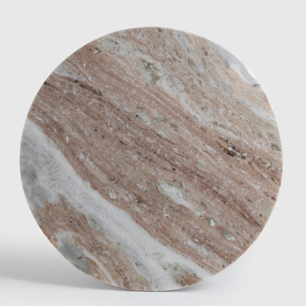 Korro Accent Table - Aluminium + Marble / L:46 x B:46 x H:56 In cm - Indoor Furniture