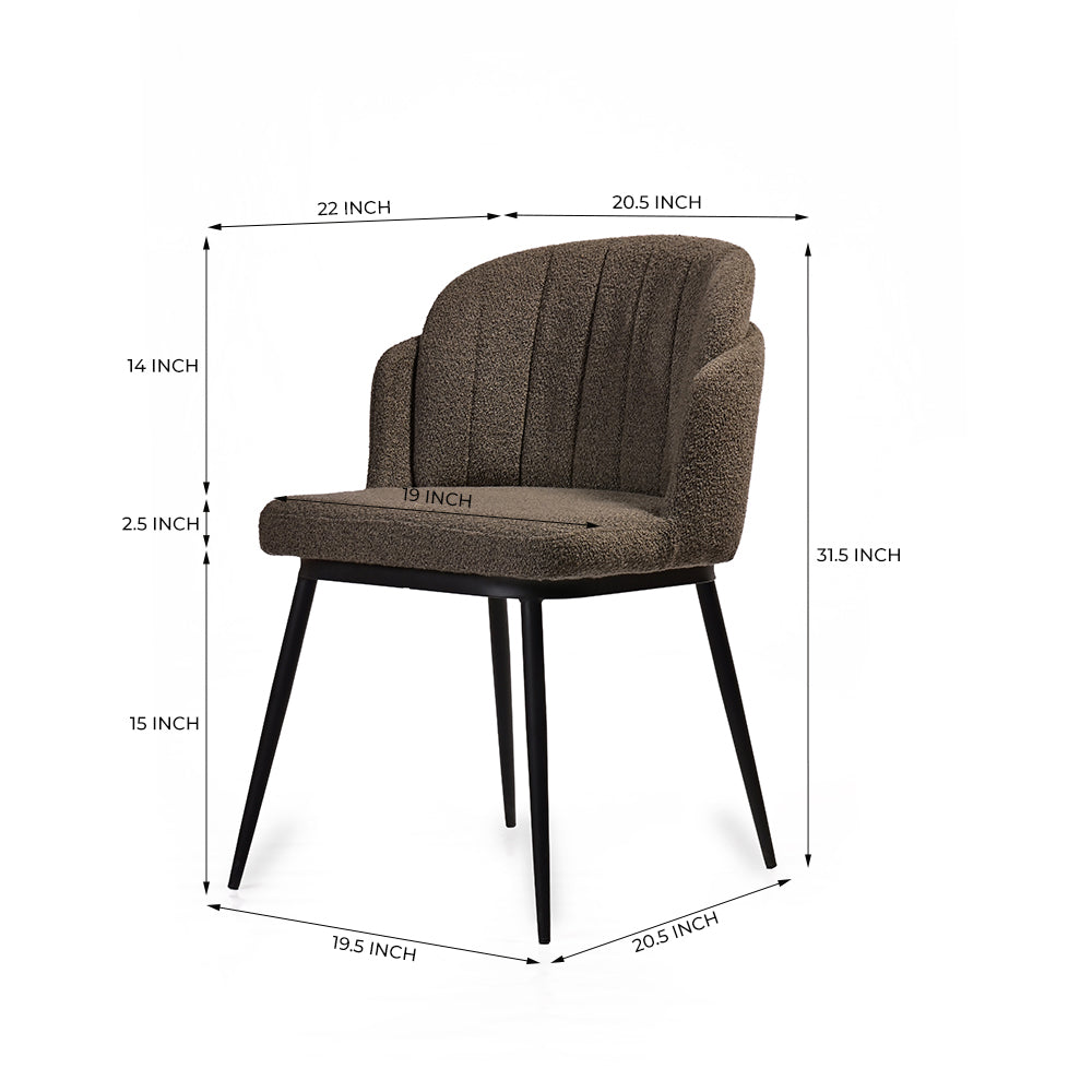 Lagom Dining Chair - Mild Steel & Upholstery / L:52 x B:59 x H:79 In cm - Indoor Furniture