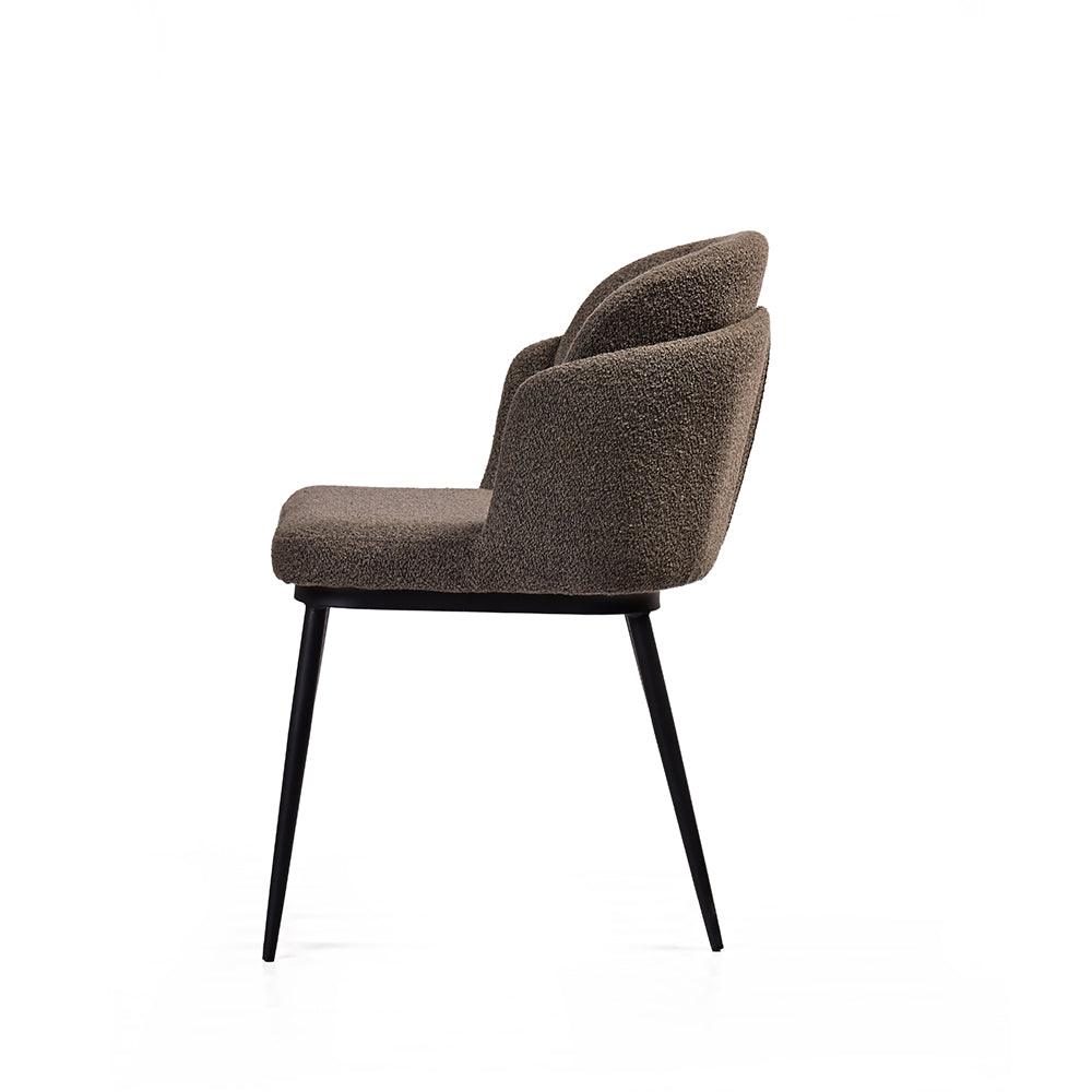 Lagom Dining Chair - Mild Steel & Upholstery / L:52 x B:59 x H:79 In cm - Indoor Furniture
