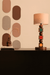Lagori Table Lamp - Teak / Teak wood and ceramic handmade tile / L: 10’’ W: 10’’ H: 24’’; Shade Dimension: 10’’