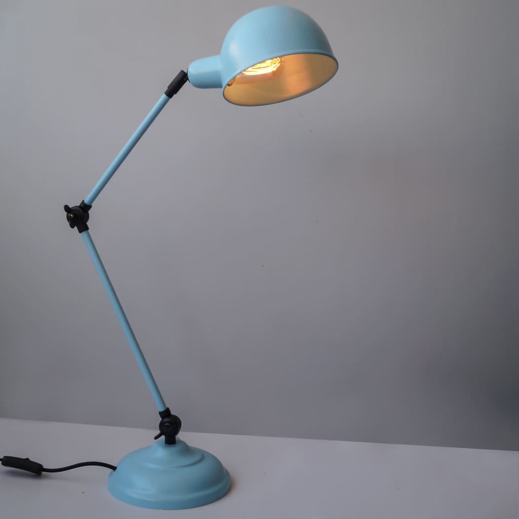 Laurent Arched Mid-Century Blue Desk Lamp