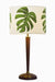 Leaf Table Lamp - Dia: 15’’ H: 24’’ / Natural Wood and Green and White Shade / Wood and Mild Steel - Lighting