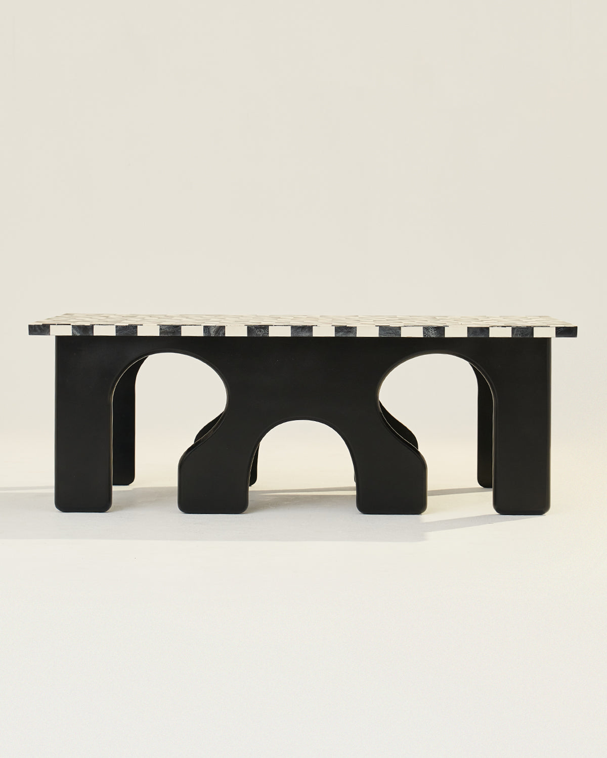 Leo Coffee Table - Black and white / Resin, Bone & engineered wood / 128L X 82W X 45H In Cms - Indoor Furniture