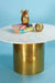 Leo Coffee Table - Gold and White / Marble and Aluminium / 30’’ x 30’’ x 16’’ - Indoor Furniture