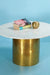 Leo Coffee Table - Gold and White / Marble and Aluminium / 30’’ x 30’’ x 16’’ - Indoor Furniture