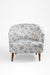 Lilac Lounge Chair - W: 31.5’’ D: 30’’ H: 31’’ SH: 16’’ / White and Blue / Fabric And Solid Beech Wood Legs - Indoor