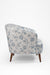 Lilac Lounge Chair - W: 31.5’’ D: 30’’ H: 31’’ SH: 16’’ / White and Blue / Fabric And Solid Beech Wood Legs - Indoor