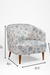 Lilac Lounge Chair - W: 31.5’’ D: 30’’ H: 31’’ SH: 16’’ / White and Blue / Fabric And Solid Beech Wood Legs - Indoor