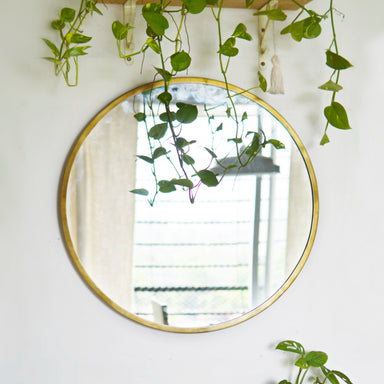 Linda Mirror - Antique Brass / Stainless steel / Dia - 24 ’ - Decor