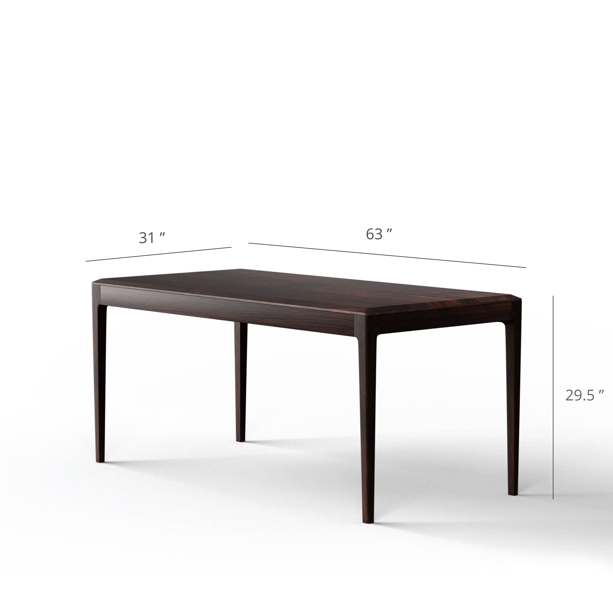 Linea Dining Table - L:63’’ x B:31’’ x H:29.5’’ In Inches / Peca Sheesham Top; Peca Sheesham Legs - Indoor Furniture