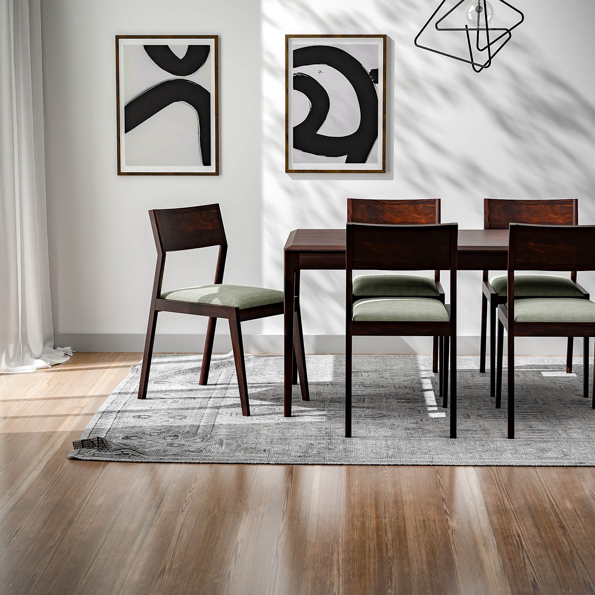 Linea Dining Table - L:63’’ x B:31’’ x H:29.5’’ In Inches / Peca Sheesham Top; Peca Sheesham Legs - Indoor Furniture