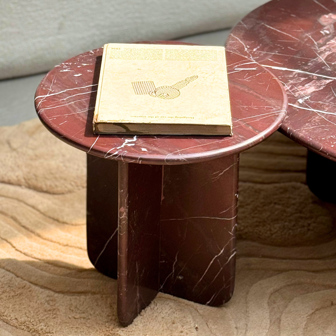 Norge Marble Side Table Rosso
