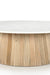 Litho Round Marble Coffee Table - White / L: 121.92 x W: 121.92 x H: 40.64 cms / Mango Wood + Marble - Indoor Furniture