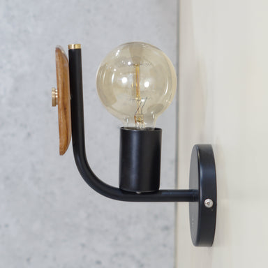 wooden wall lights bulb bar cafe