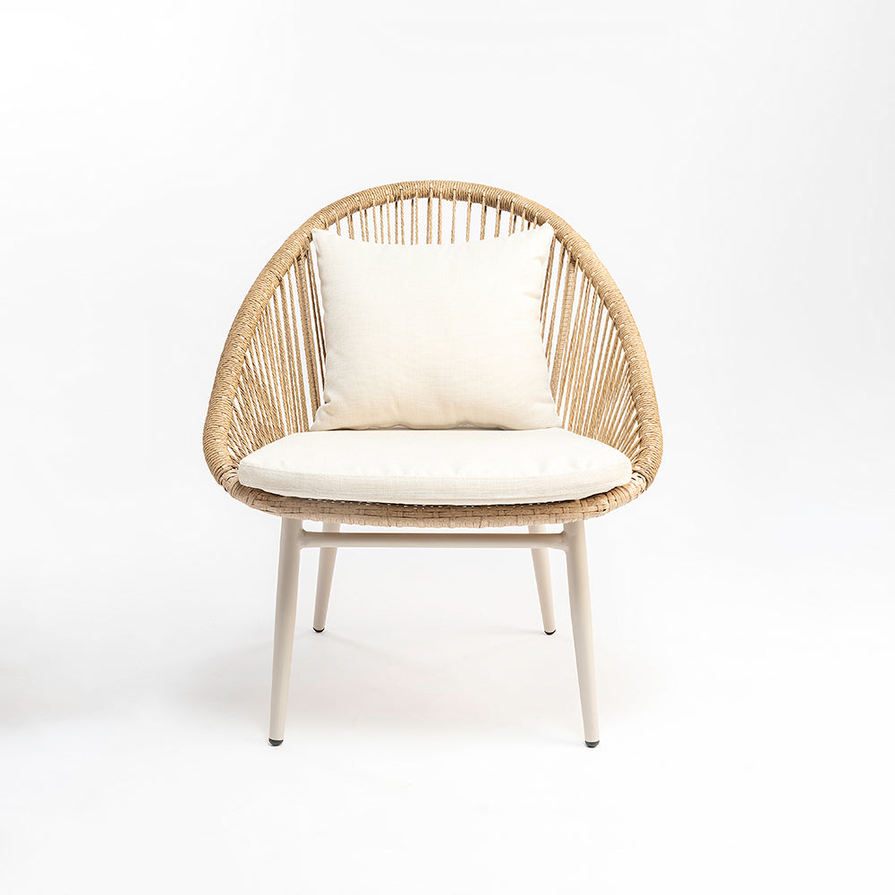 Loom Chair 34 - PE Rattan and Metal / CM: - L:- 72 x W:- 69 x H:- 85 - Indoor Furniture