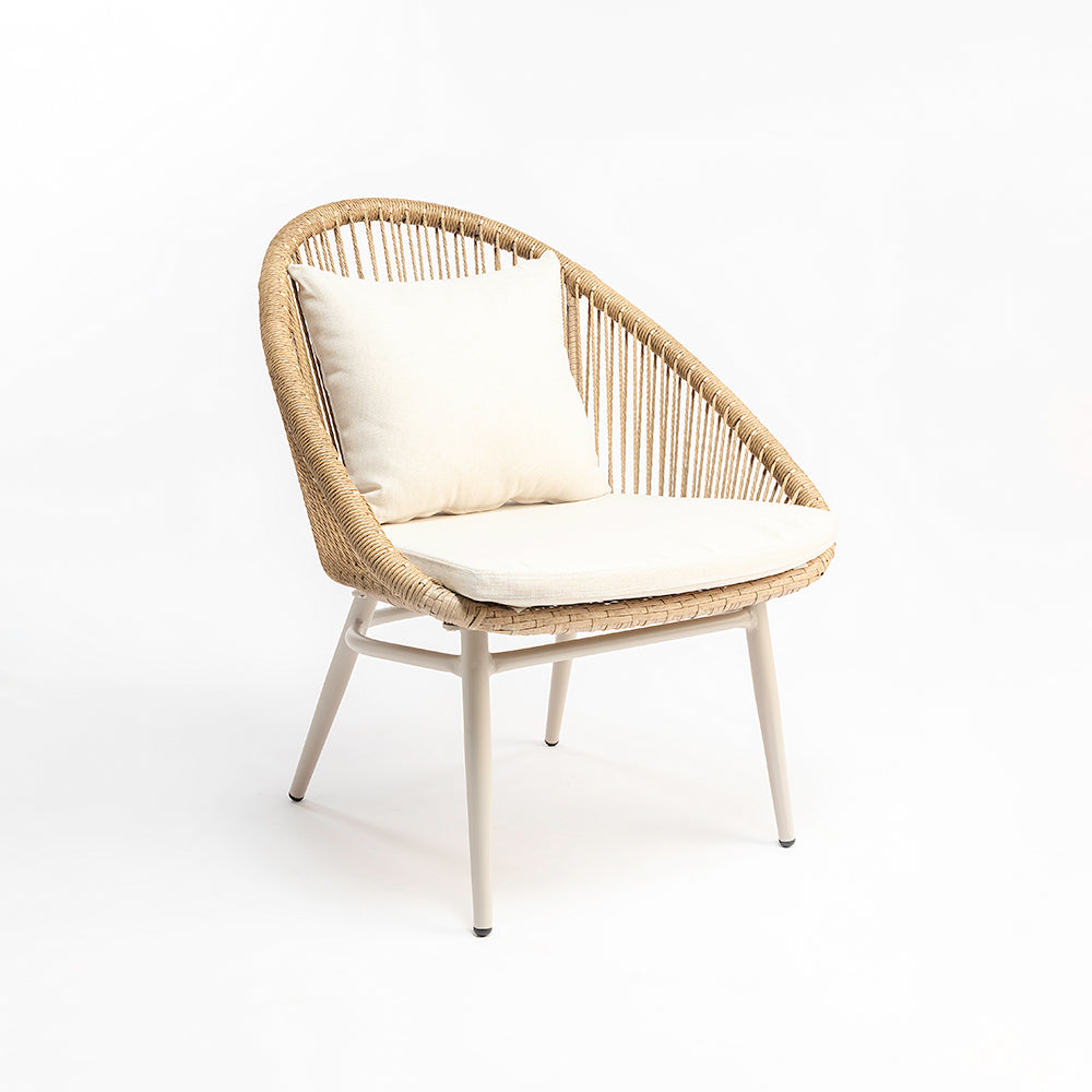 Loom Chair 34 - PE Rattan and Metal / CM: - L:- 72 x W:- 69 x H:- 85 - Indoor Furniture