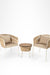 Loom Chairs 18 And Side Table Set - Chair- W: 24’’ D: 24’’ SH: 20’’ TH: 30’’ Side Table- Dia: 19.5’’ H: 18’’ / Beige