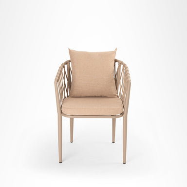 Loom Lounge Chair 11 Set of 2 - W: 24’’ D: 24’’ H: 30’’ SH: 18’’ / Aluminum and Polypropylene Rope Weaving / Beige