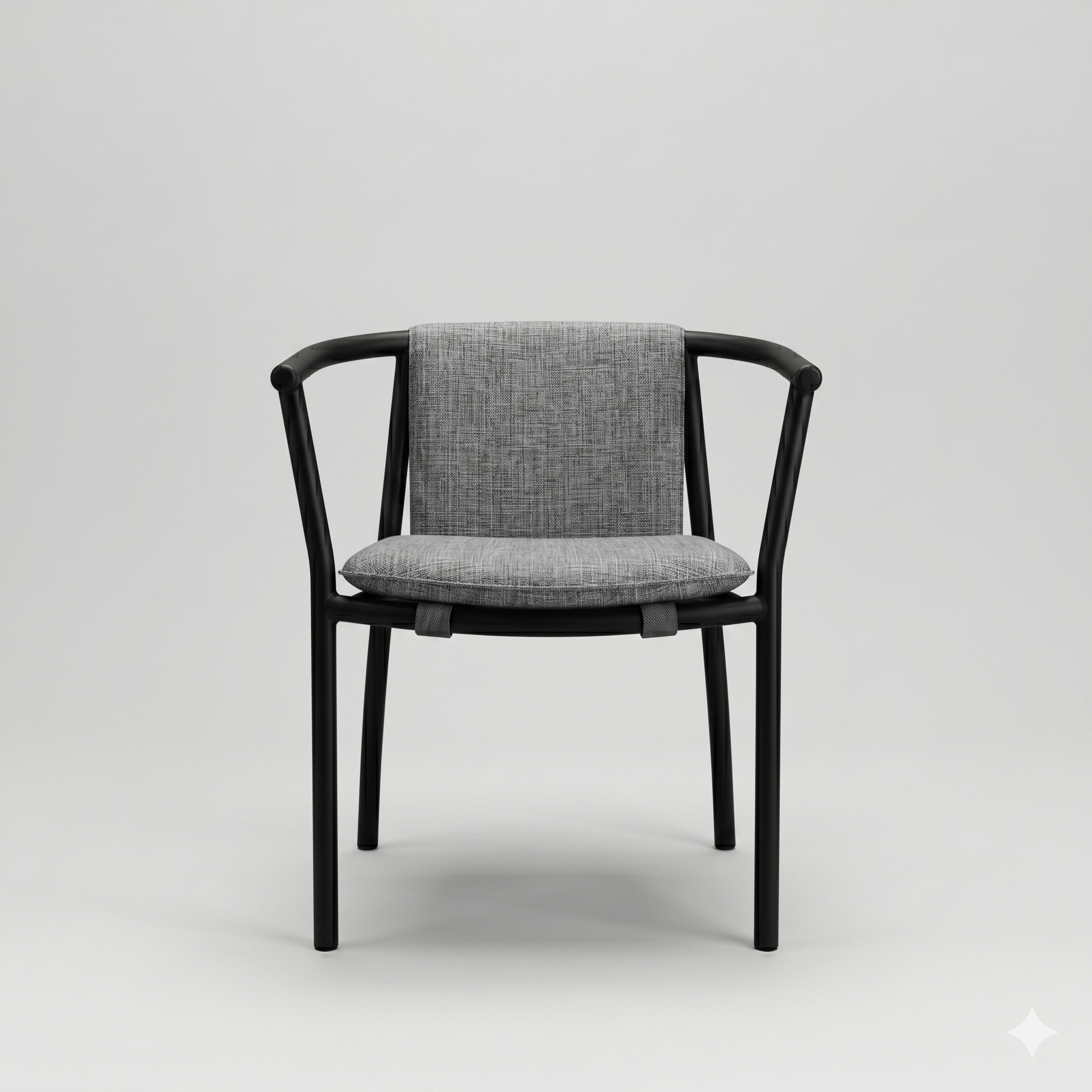 Loop Dining Chair - W: 25.5’’ D: 20’’ H: 30’’ SH: 18’’ / Mild Steel & Upholstery - Outdoor Furniture