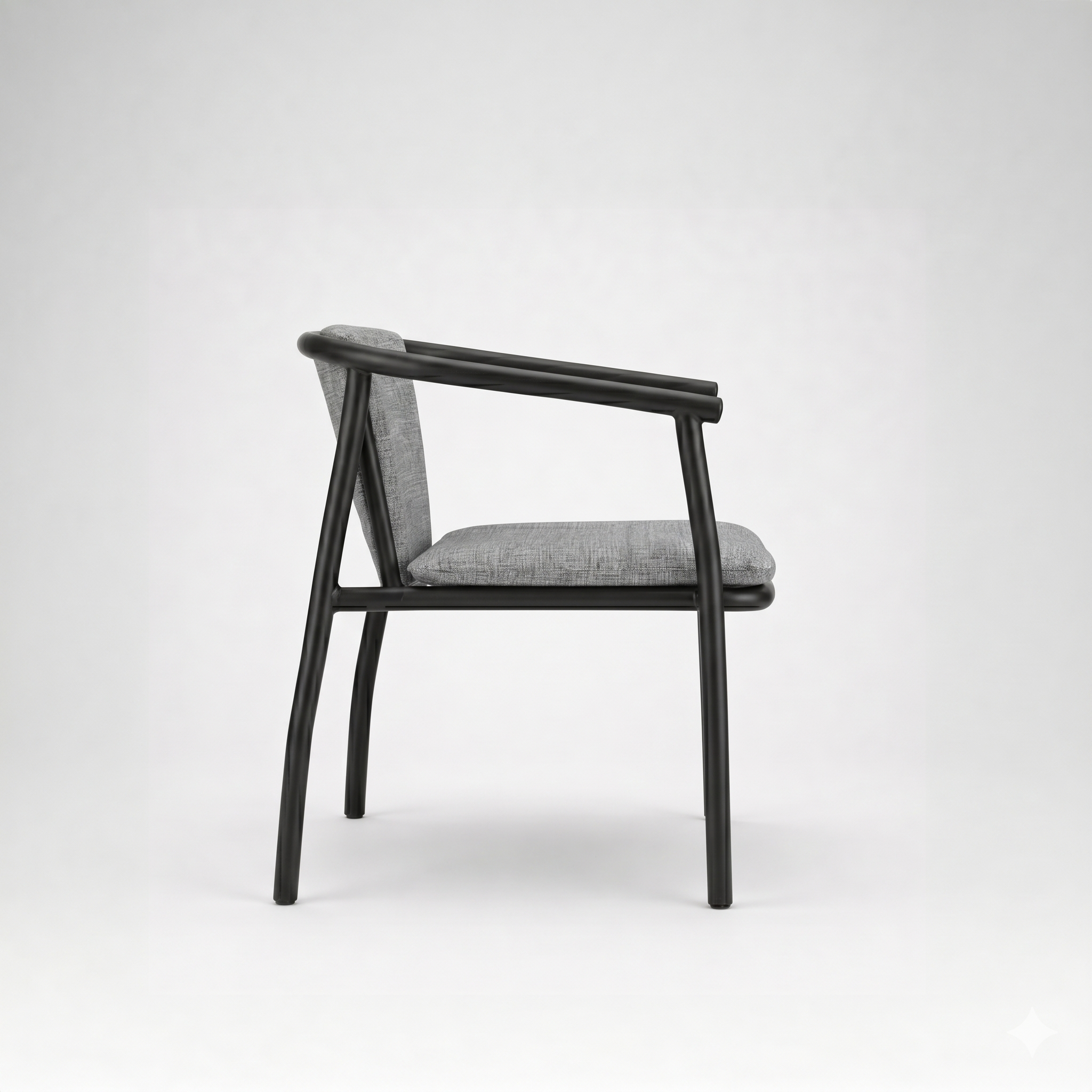 Loop Dining Chair - W: 25.5’’ D: 20’’ H: 30’’ SH: 18’’ / Mild Steel & Upholstery - Outdoor Furniture
