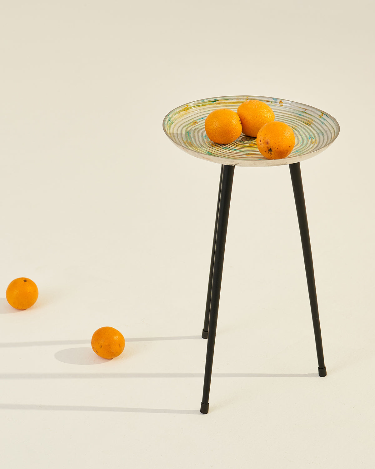 Loop Table - Green & Blue / Cast Aluminium / 35L X 35W X57H In Cms - Indoor Furniture