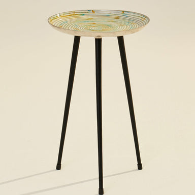 Loop Table - Green & Blue / Cast Aluminium / 35L X 35W X57H In Cms - Indoor Furniture