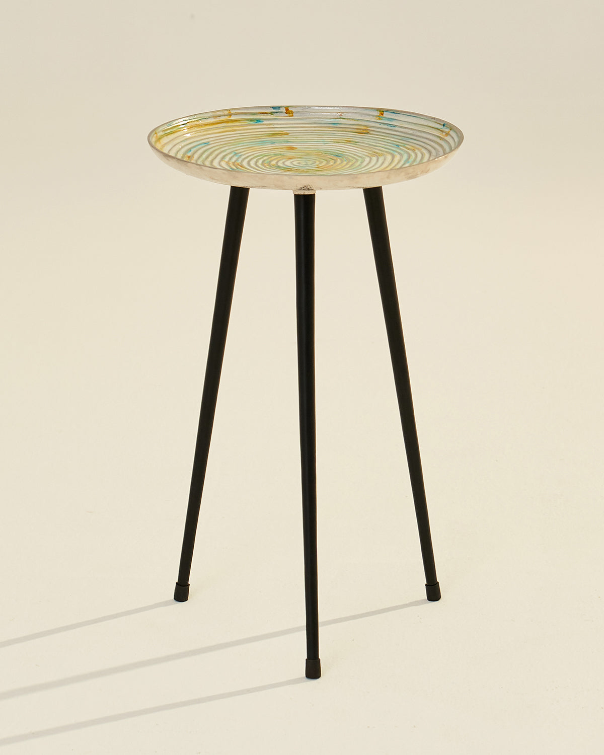 Loop Table - Green & Blue / Cast Aluminium / 35L X 35W X57H In Cms - Indoor Furniture