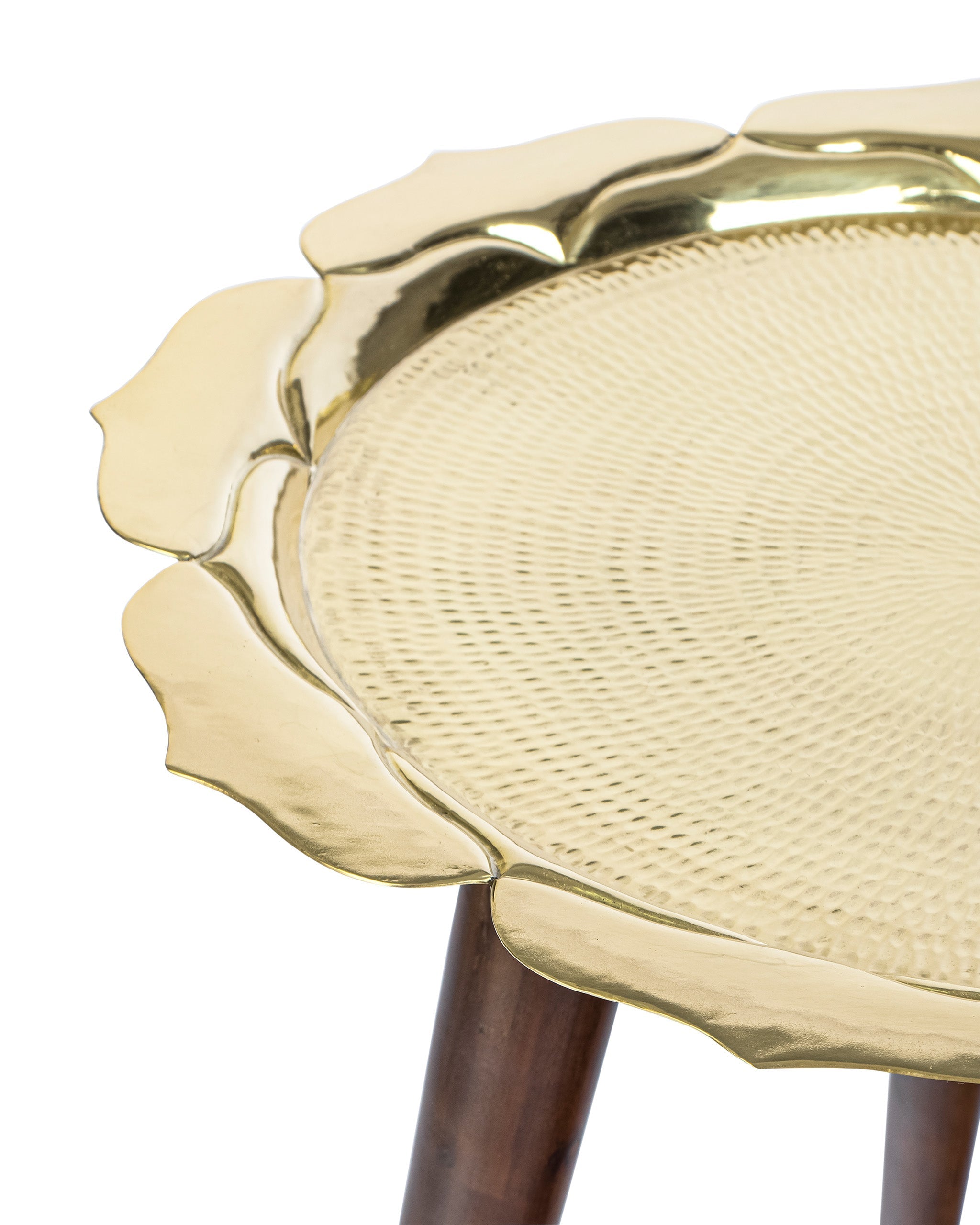 Lotus Accent Table - Gold / Brass and wood - Indoor Furniture