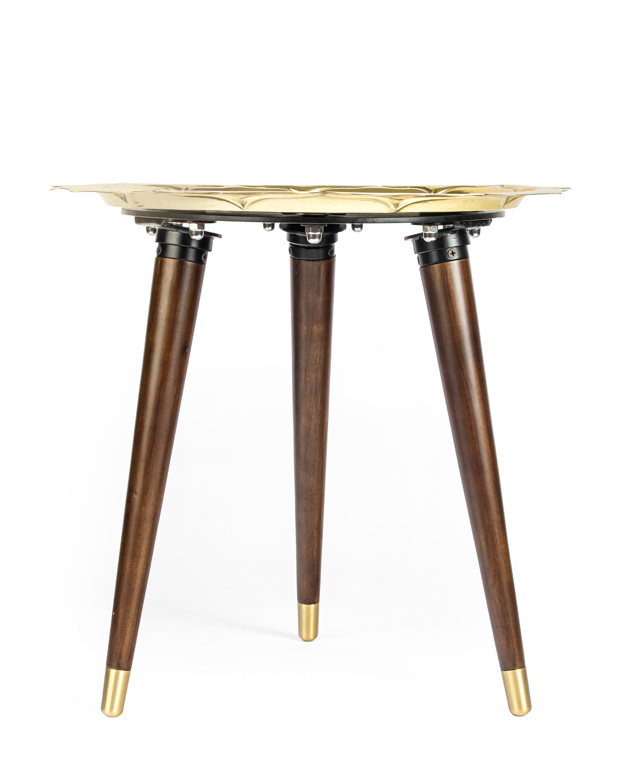 Lotus Accent Table - Gold / Brass and wood - Indoor Furniture