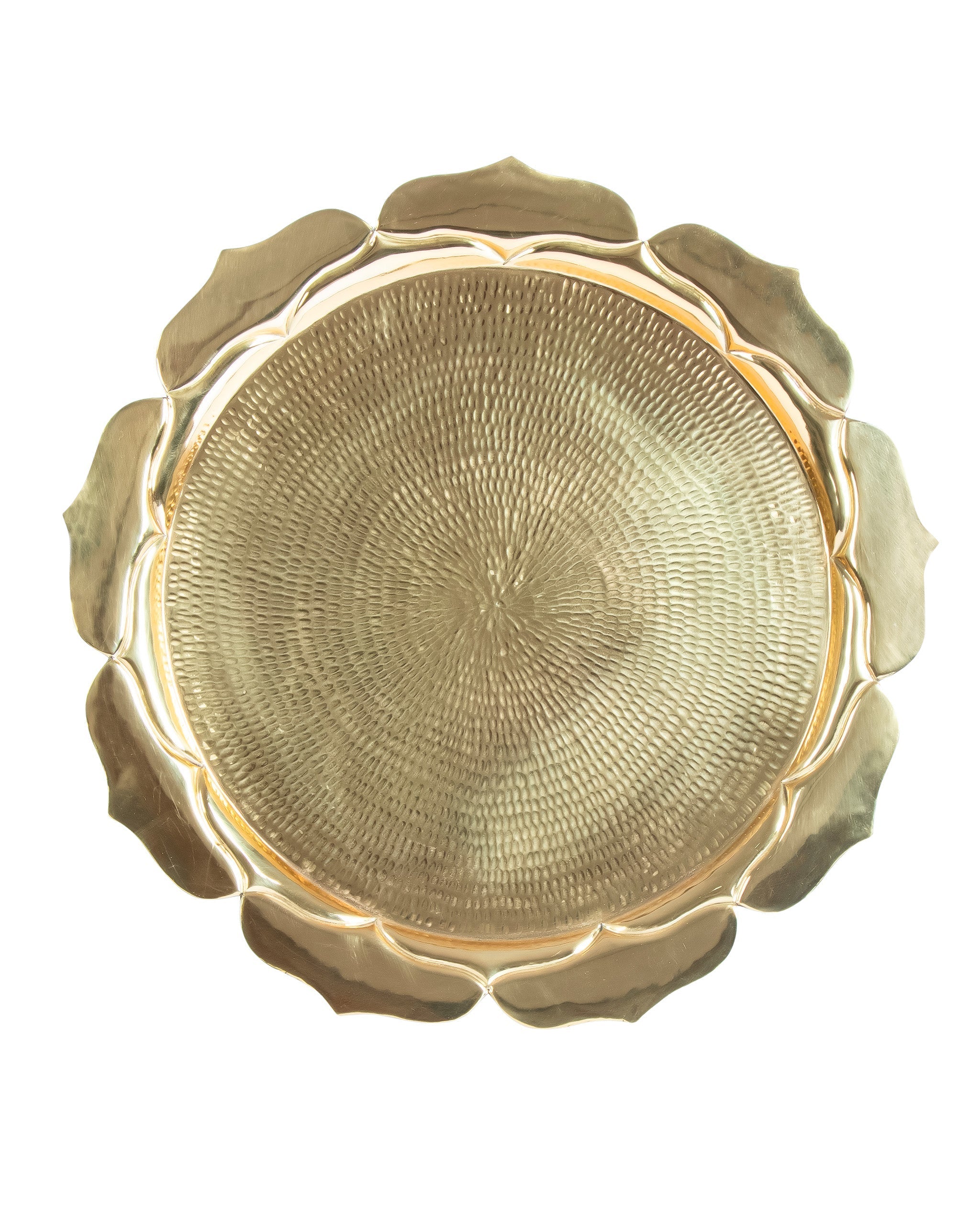 Lotus Accent Table - Gold / Brass and wood - Indoor Furniture