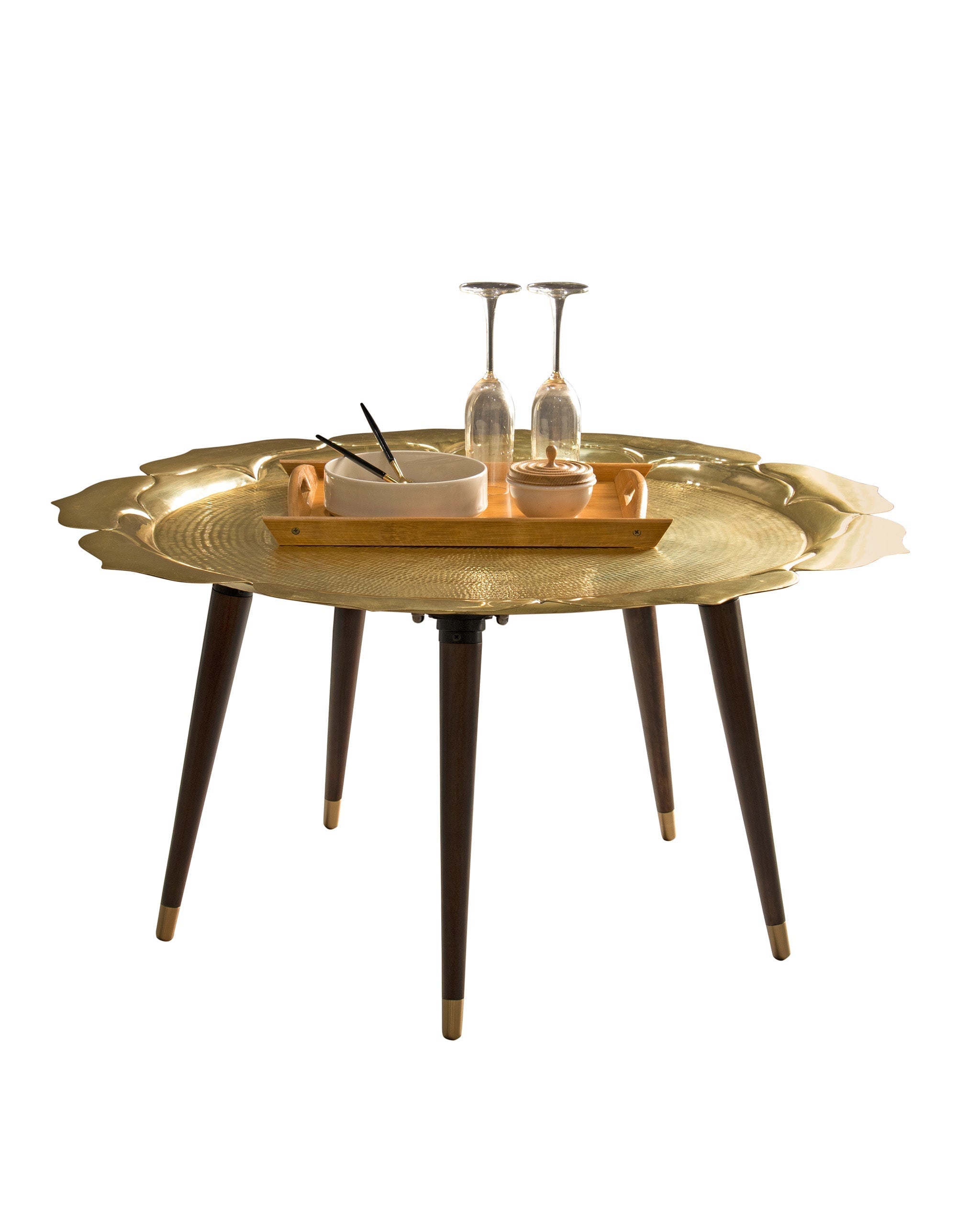 Lotus Coffee Table - Gold / Brass and wood - Indoor Furniture