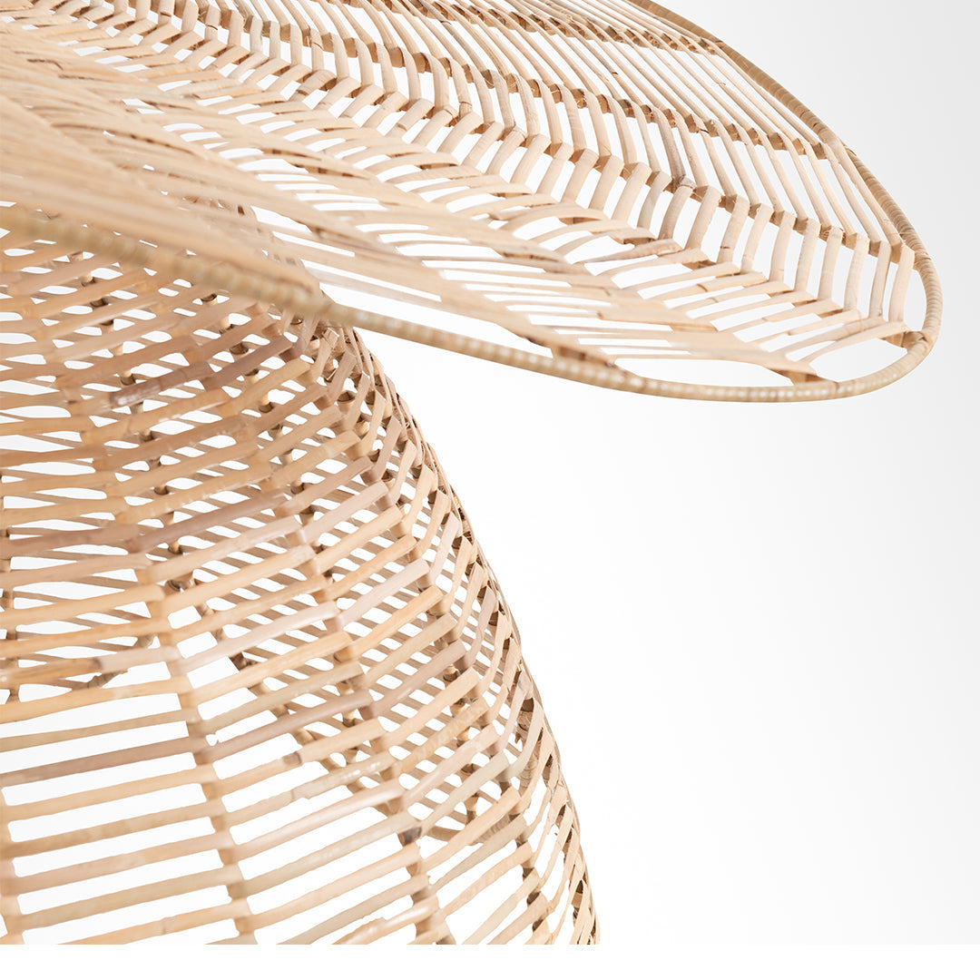 Lotus Pendant Lamp - W: 40’’ H: 20’’ / Brown / Natural Cane