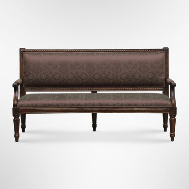 Louis Bench - W: 70’’ D: 24’’ H: 33’’ SH: 18’’ / Walnut / Acacia Wood and Upholstered Fabric - Indoor Furniture