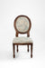 Louis Dining Chair Upholstered Set Of 2 - W: 20’’ D: 18’’ H: 42’’ SH: 17’’ / Mango Wood and Upholstered Fabric / Blue