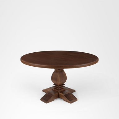 Louis Dining Table No. 9 - Walnut / Mango Wood / Dia: 55’’ H: 30’’ - Indoor Furniture