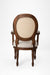 Louis Dining with Arms Set Of 2 - W: 20’’ D: 18’’ H: 42’’ SH: 17’’ / Mango Wood Natural Cane and Upholstered Fabric