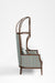 Louis Dome Chair - W: 31 ’ D: 32’’ H: 61’’ / Walnut / Teak Wood, Cane Weaving and Upholstered Fabric - Indoor Furniture