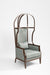 Louis Dome Chair - W: 31 ’ D: 32’’ H: 61’’ / Walnut / Teak Wood, Cane Weaving and Upholstered Fabric - Indoor Furniture