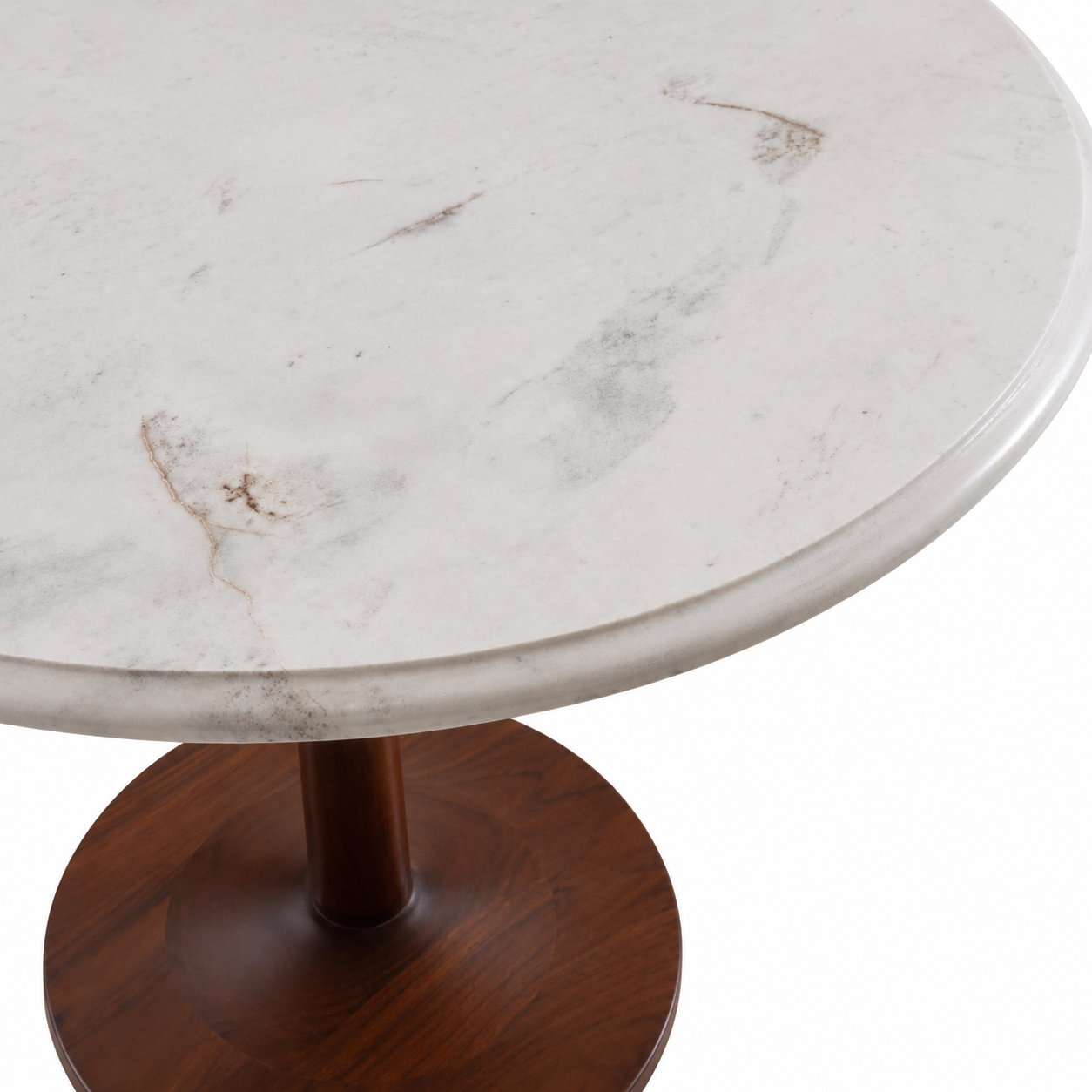 Louis Marble Dining Table - Marble & Teak wood / H: 31’’ × W: 30’’ - Dining Tables