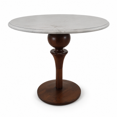 Louis Marble Dining Table - Marble & Teak wood / H: 31’’ × W: 30’’ - Dining Tables